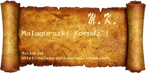 Malagurszki Kornél névjegykártya